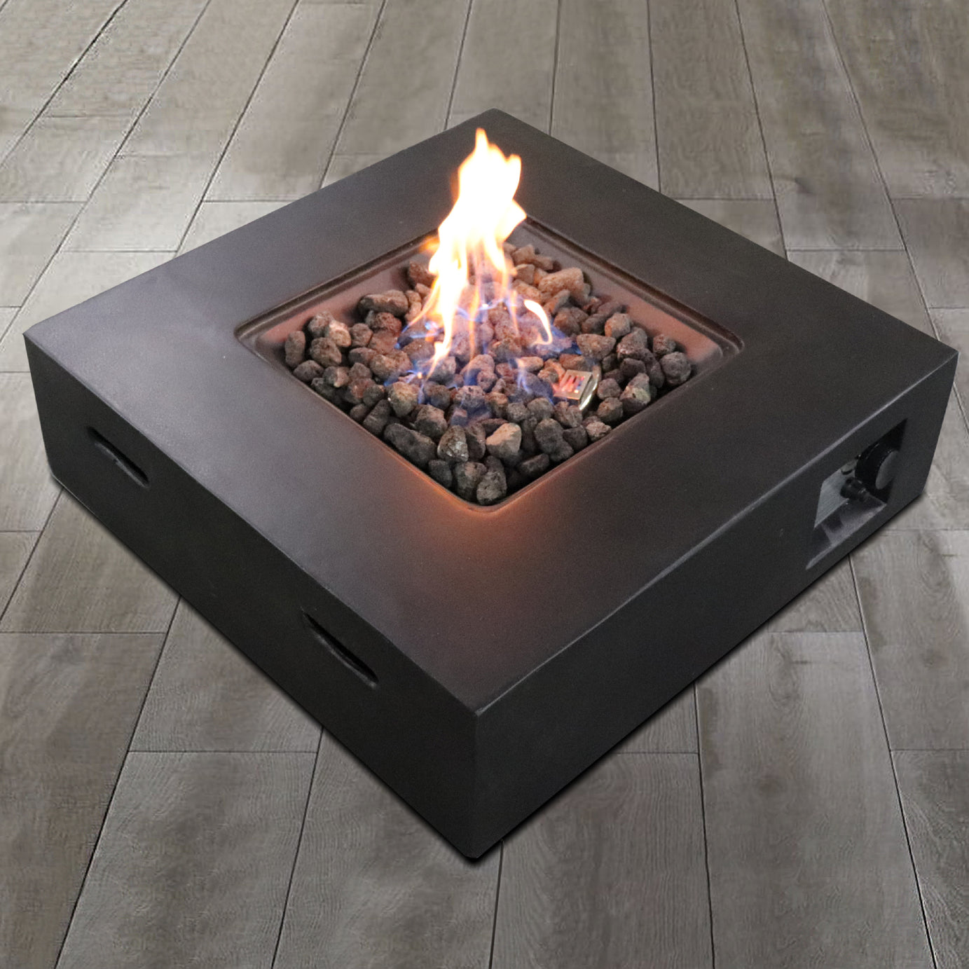 Living Source International Fiber Reinforced Concrete Propane/Natural Gas Fire Pit table--1