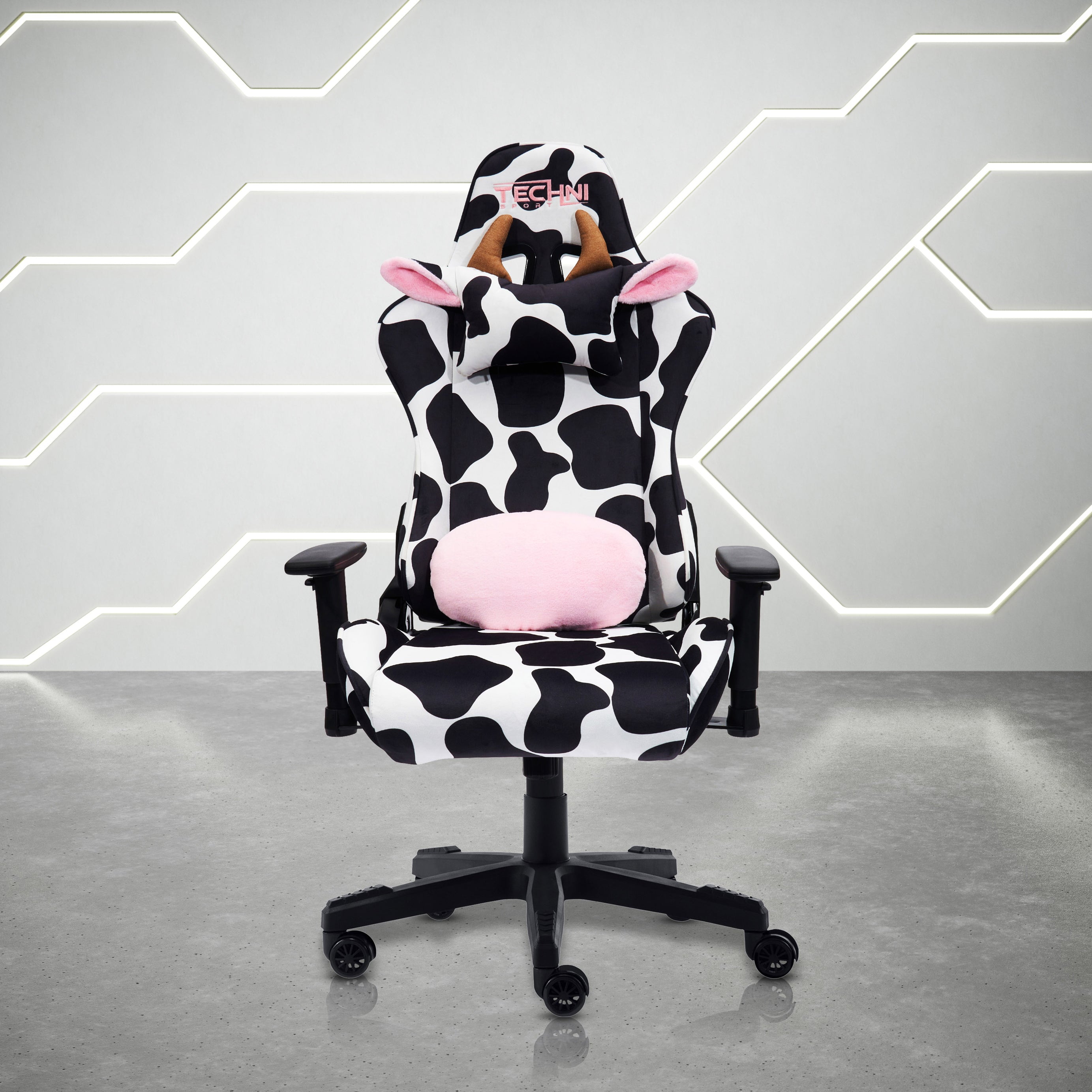 TS85 COW Print LUXX Series Gaming Chair--1