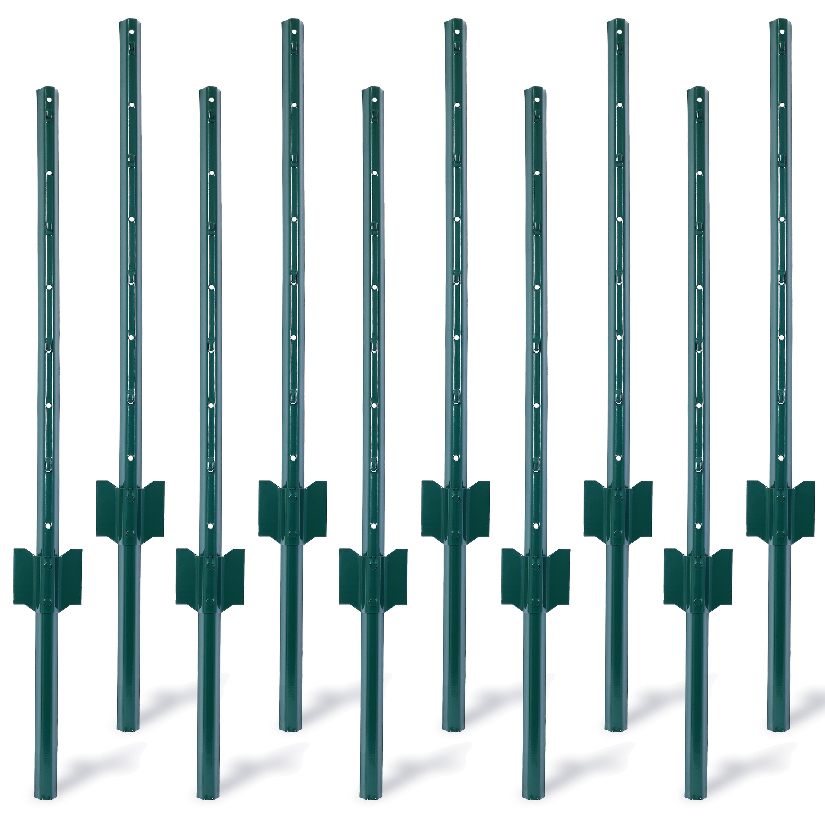 Fence Posts 3Feet - 10Pack, Heavy Duty Metal Fence Post with U-Channel, Steel Fence U-Post for Holding Garden Wire Fence, Corner Anchor Posts etc.--1