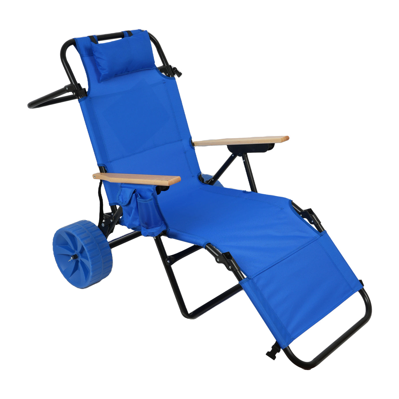 Beach Cart Chairs With Wheels 2 in 1 Foldable Beach Lounge Chair With Integrated Wagon Pull Cart Perfect for Backyard Pool or Picnic--1