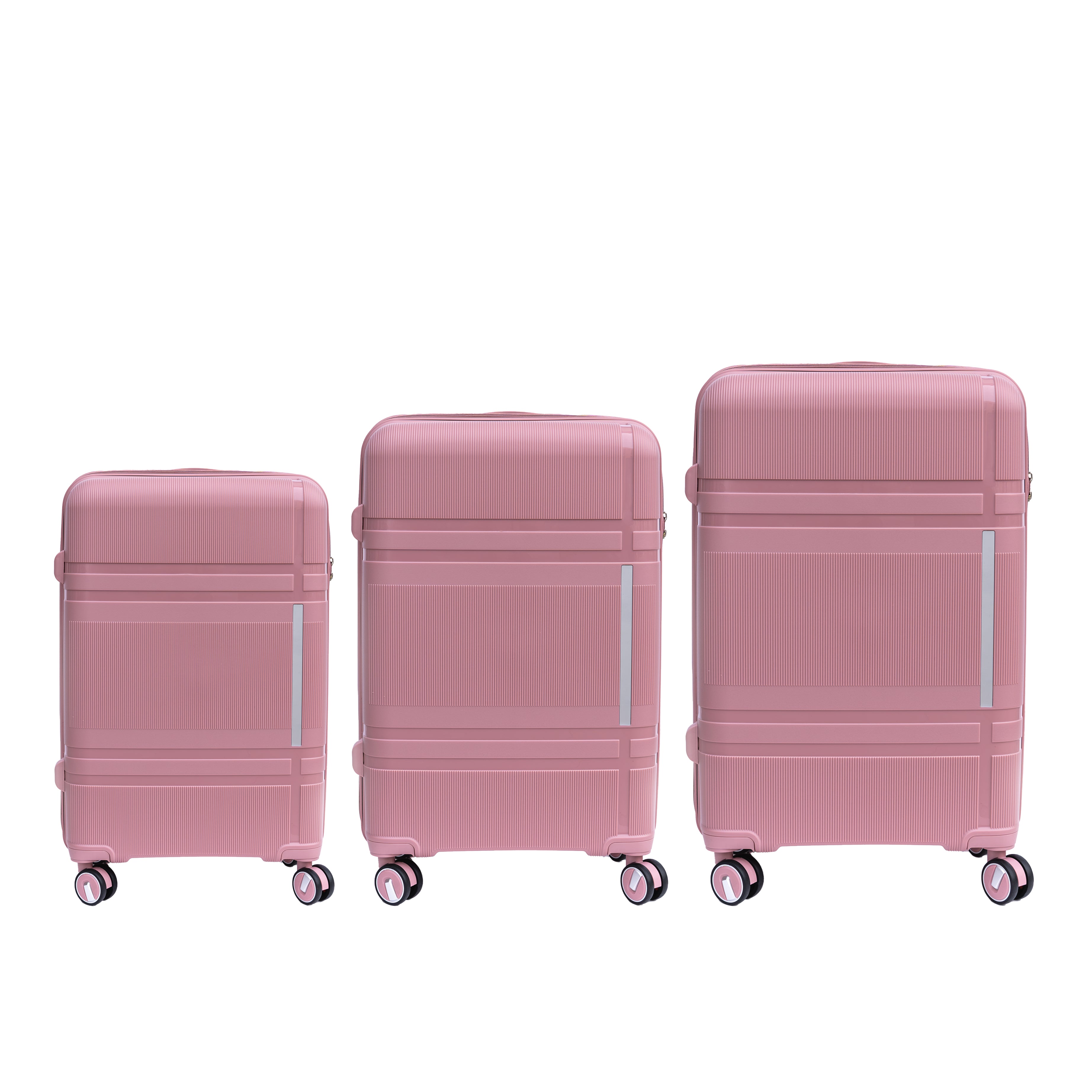 3 Piece Luggage Sets PP Lightweight Suitcase with Two Hooks, Spinner Wheels, (20/24/28) 2307--1