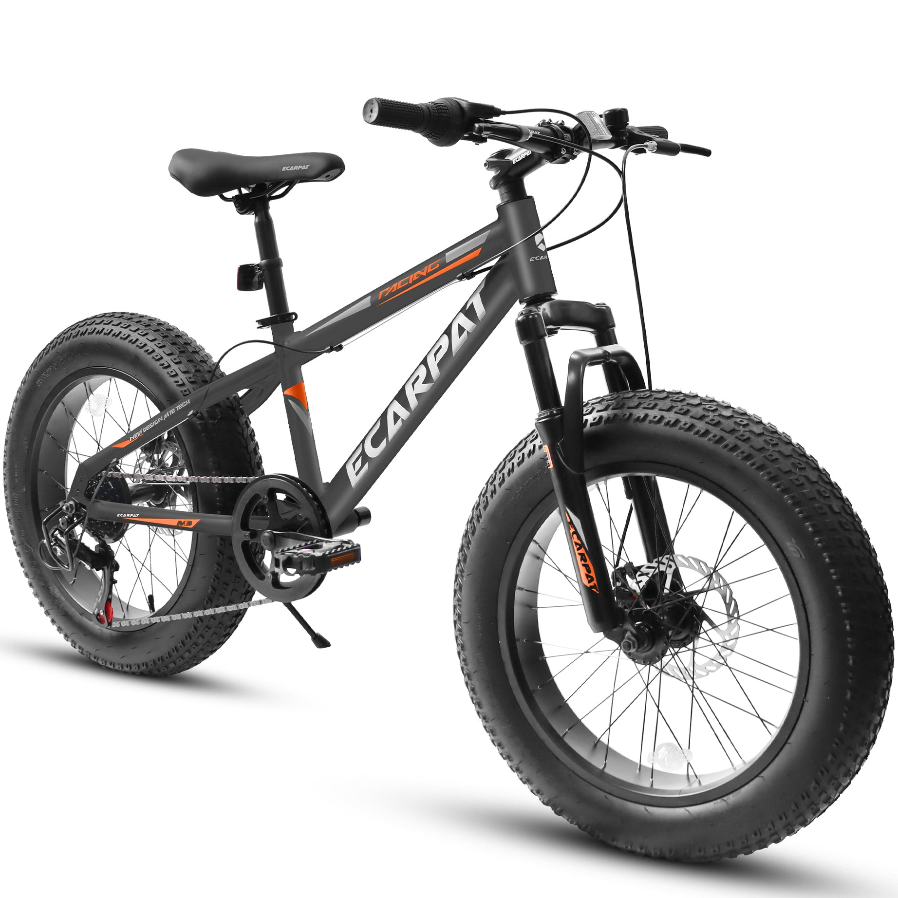 A20316 20 inch Fat Tire Bike Adult/Teen Full Shimano 7 Speed Mountain Bike, Dual Disc Brakes, High Carbon Steel Frame, Front Suspension, Mountain Dirt Bike, City Commuter City Bike, Fat Tire Bike--1