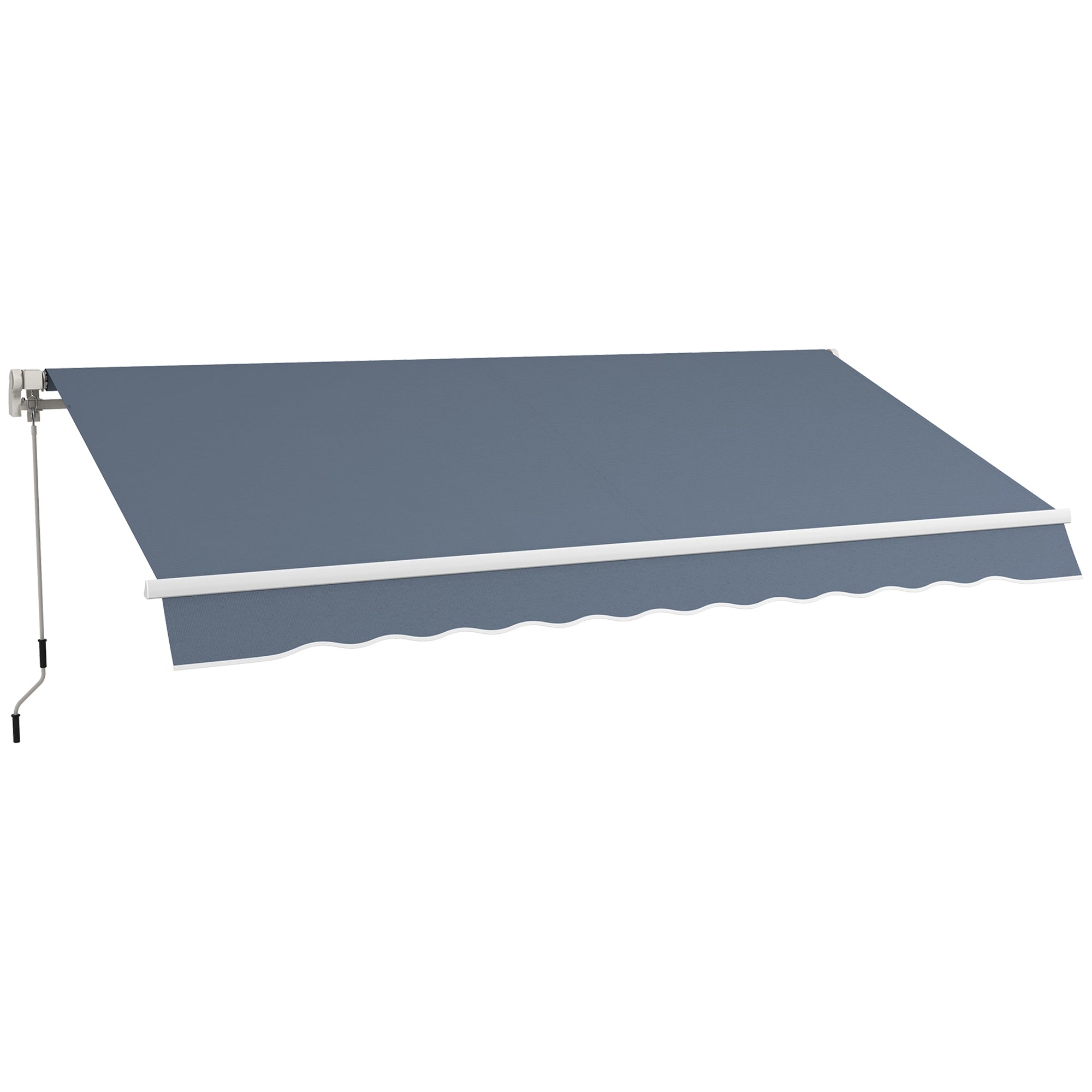 Outsunny 12' x 10' Retractable Awning Patio Awnings Sun Shade Shelter with Manual Crank Handle, 280g/m² UV & Water-Resistant Fabric and Aluminum Frame for Deck, Balcony, Yard, Charcoal Gray--1