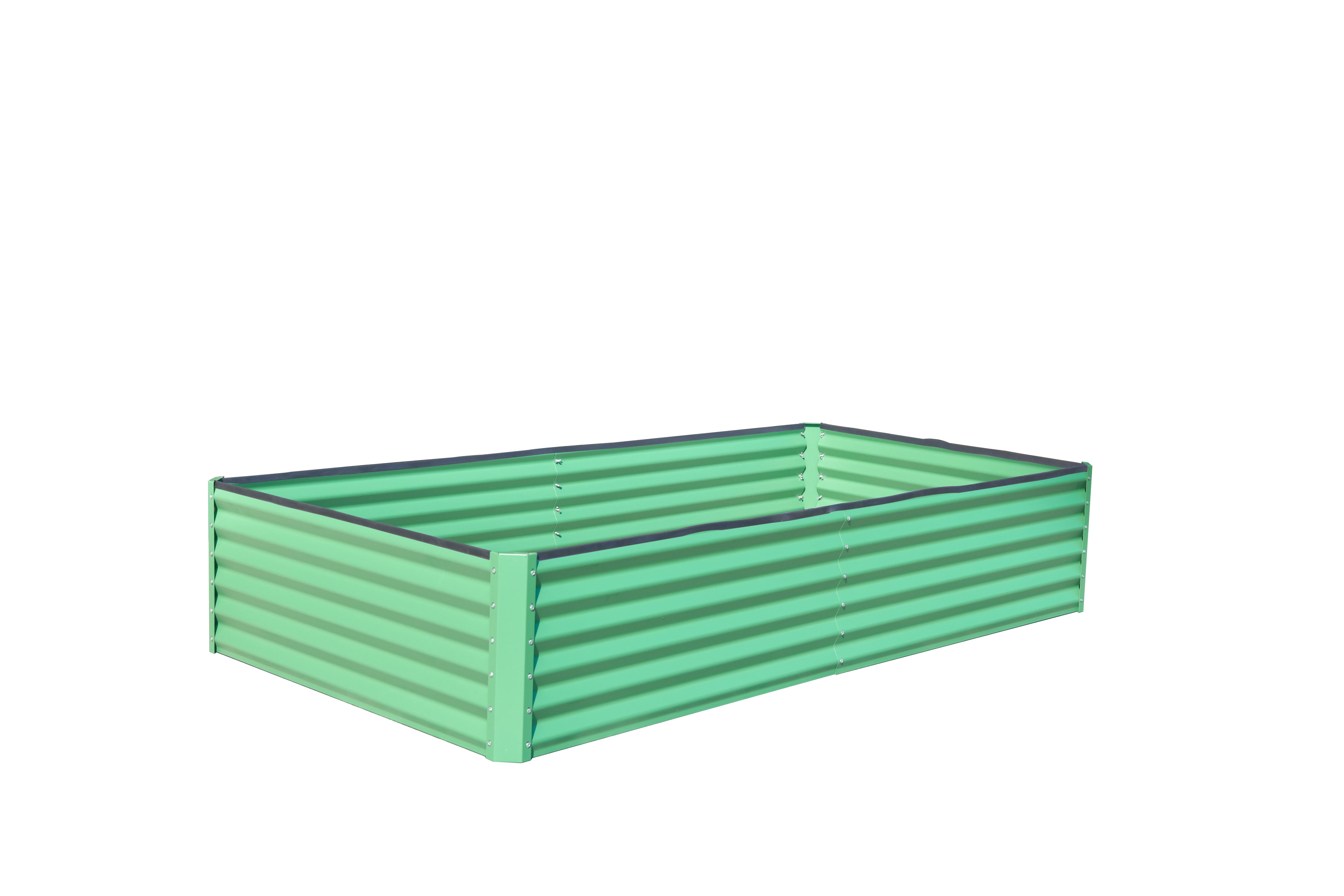 6x3x1ft Galvanized Raised Garden Bed, Outdoor Planter Garden Boxes Large Metal Planter Box for Gardening Vegetables Fruits Flowers, Green--1