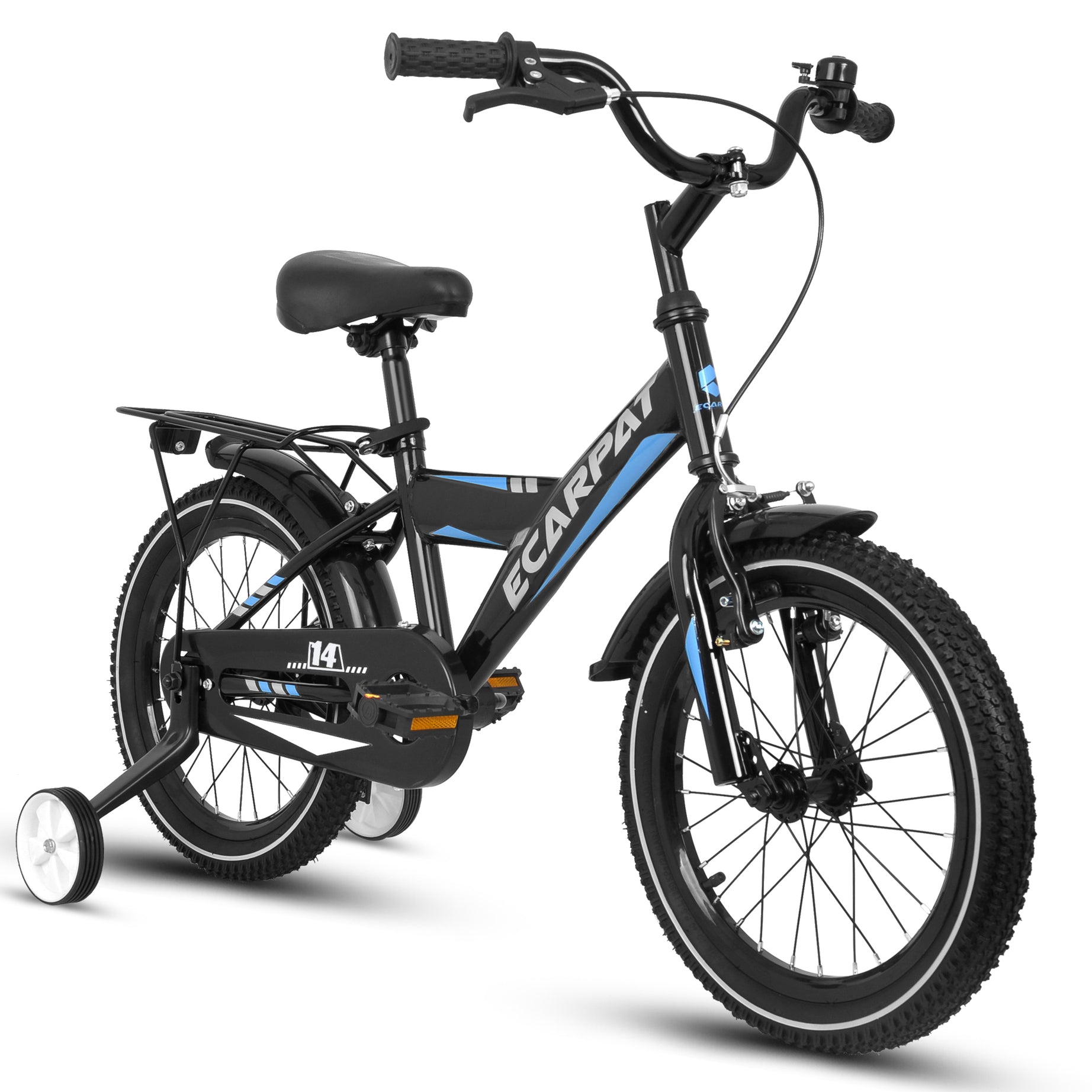 A14115 Kids Bike 14 inch for Boys & Girls with Training Wheels, Freestyle Kids' Bicycle with fender and carrier.--1