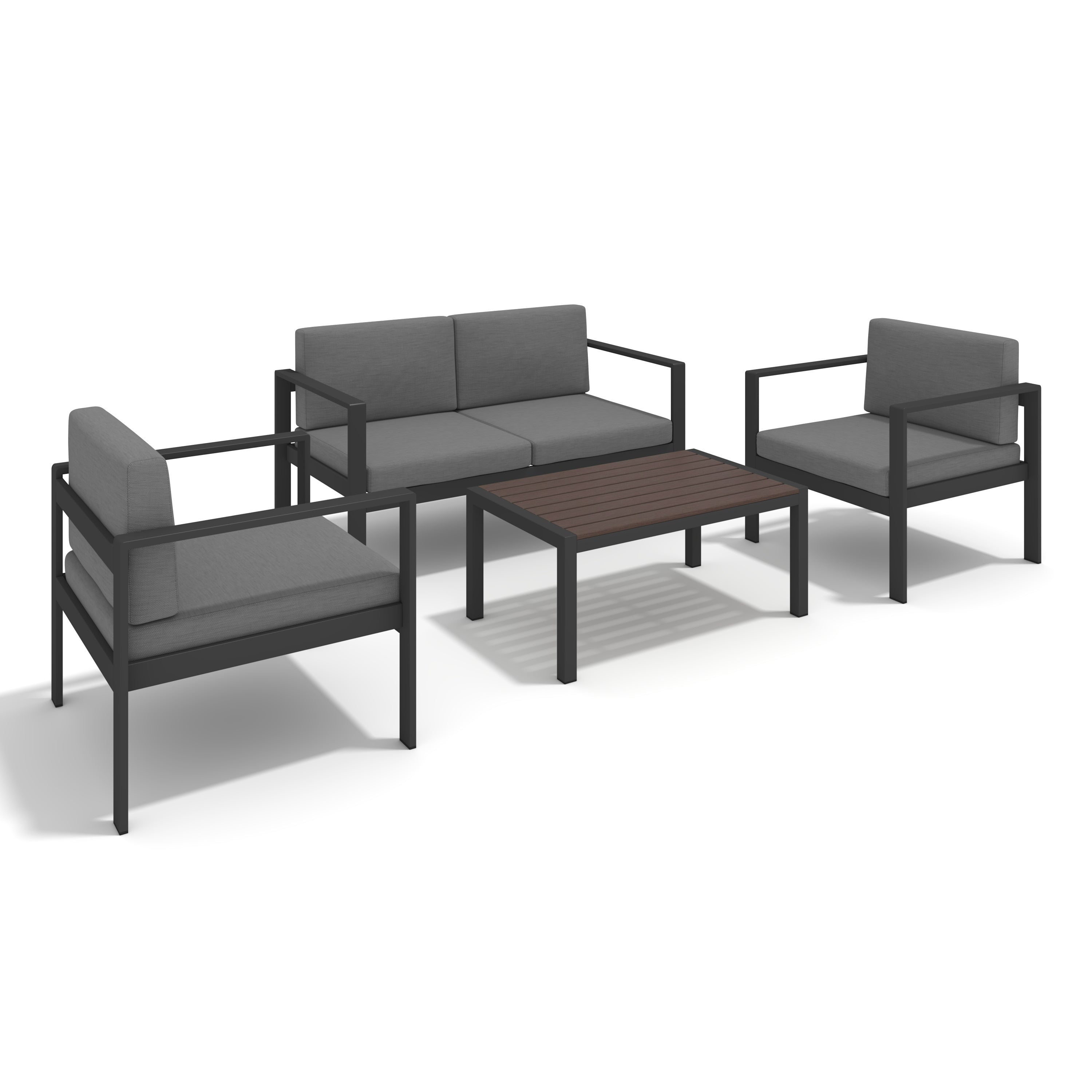 Aluminum Modern 4 Piece Sofa Seating Group For Patio Garden Outdoor--1