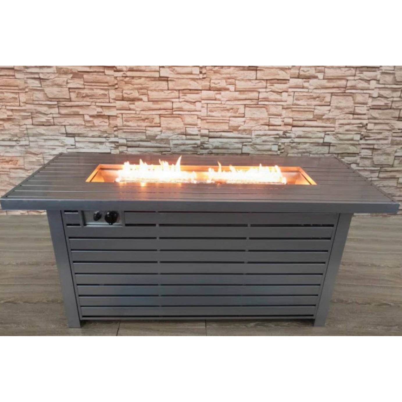 Living Source International 24" H x 54" W Steel Outdoor Fire Pit Table with Lid--1