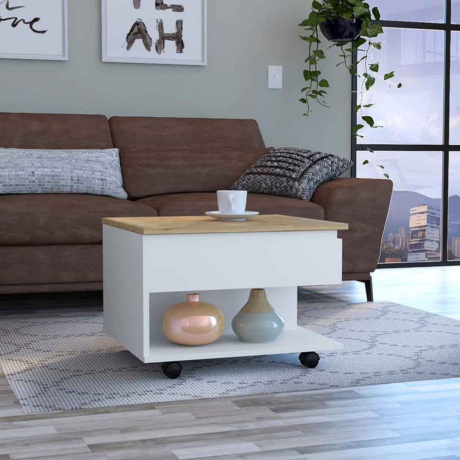 Luanda Lift Top Coffee Table, Casters, One Shelf--1