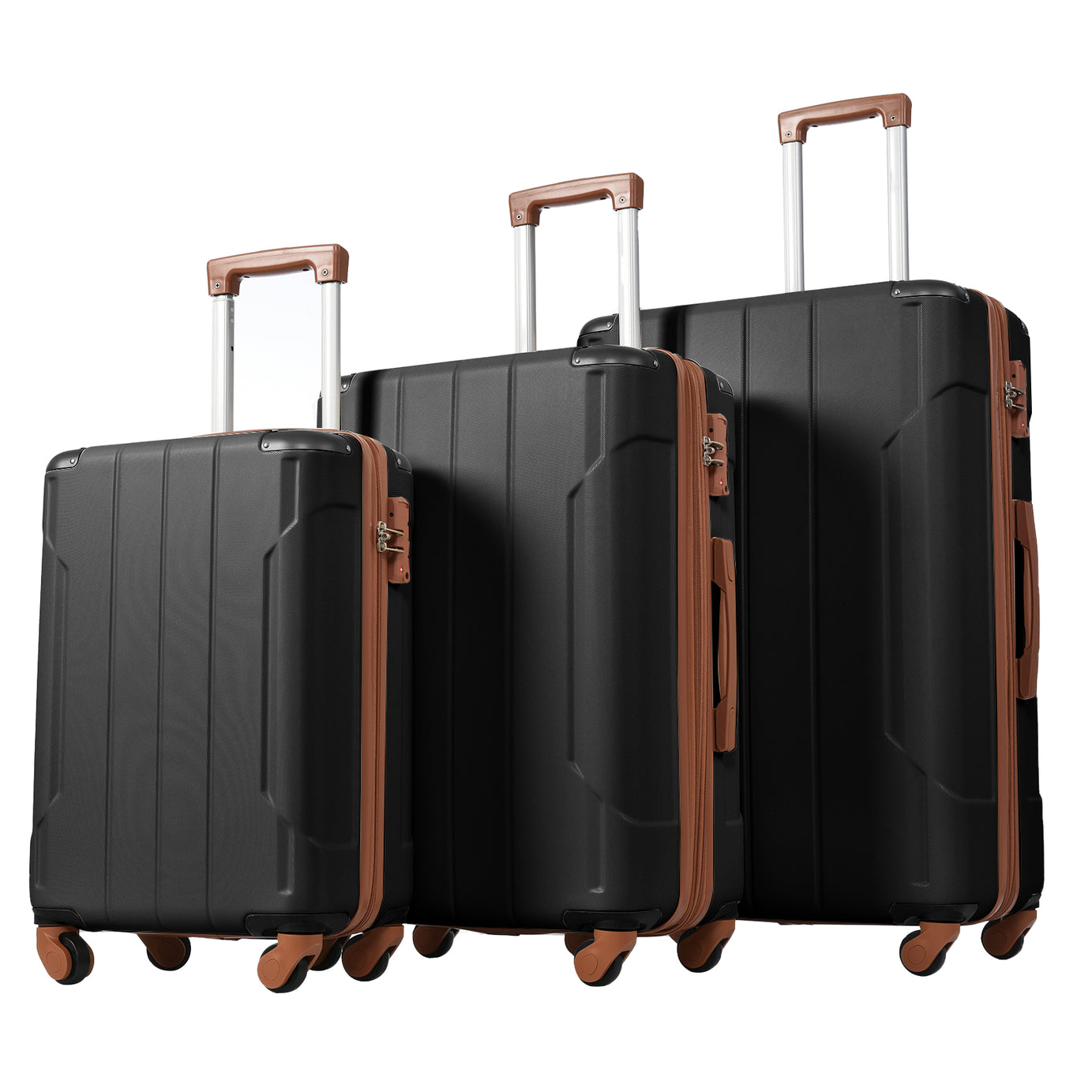 Hardshell Luggage Sets 3 Pcs Spinner Suitcase with TSA Lock Lightweight 20''24''28''--1