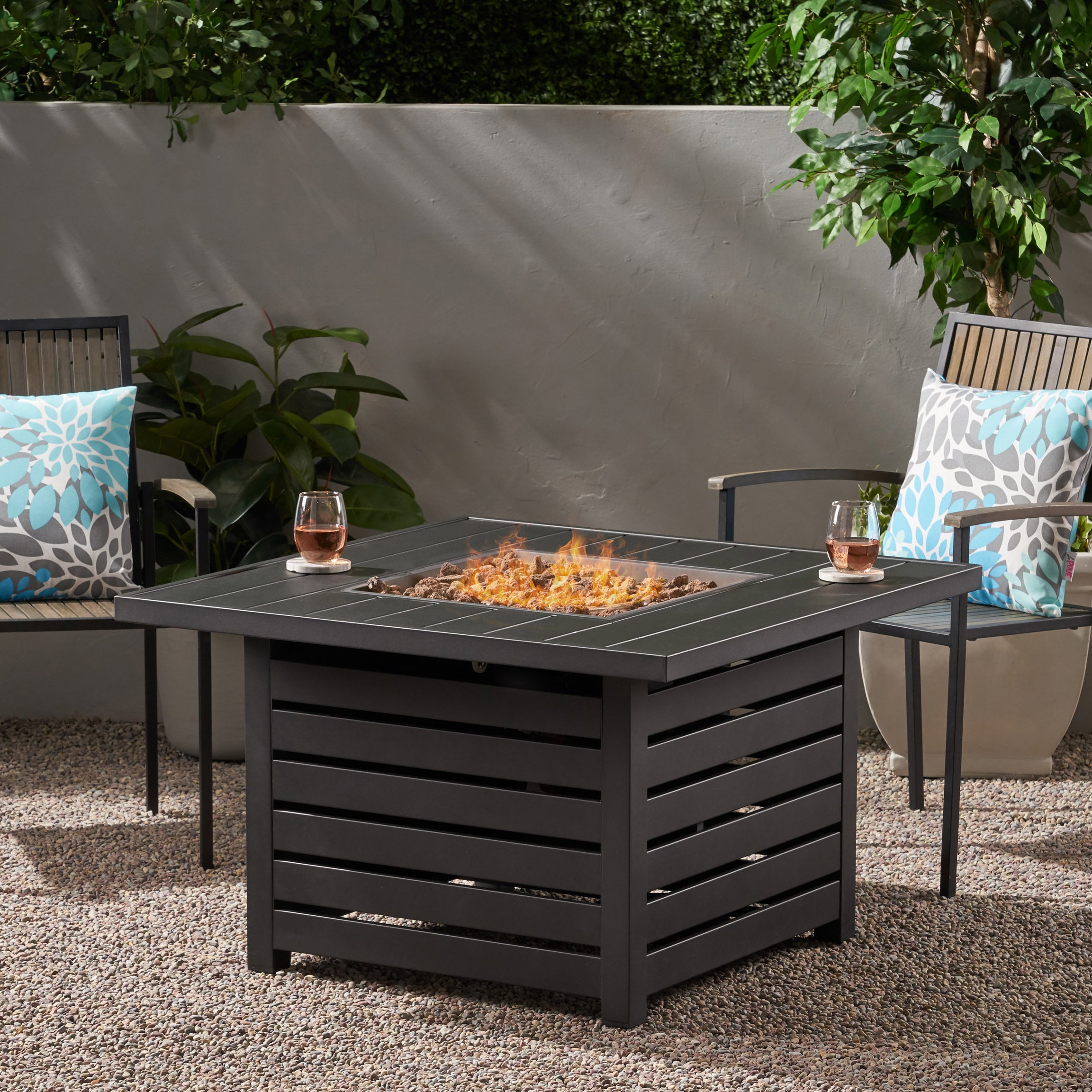 [Ship to Canada only]SQUARE IRON FIRE PIT - 50000BTU--1