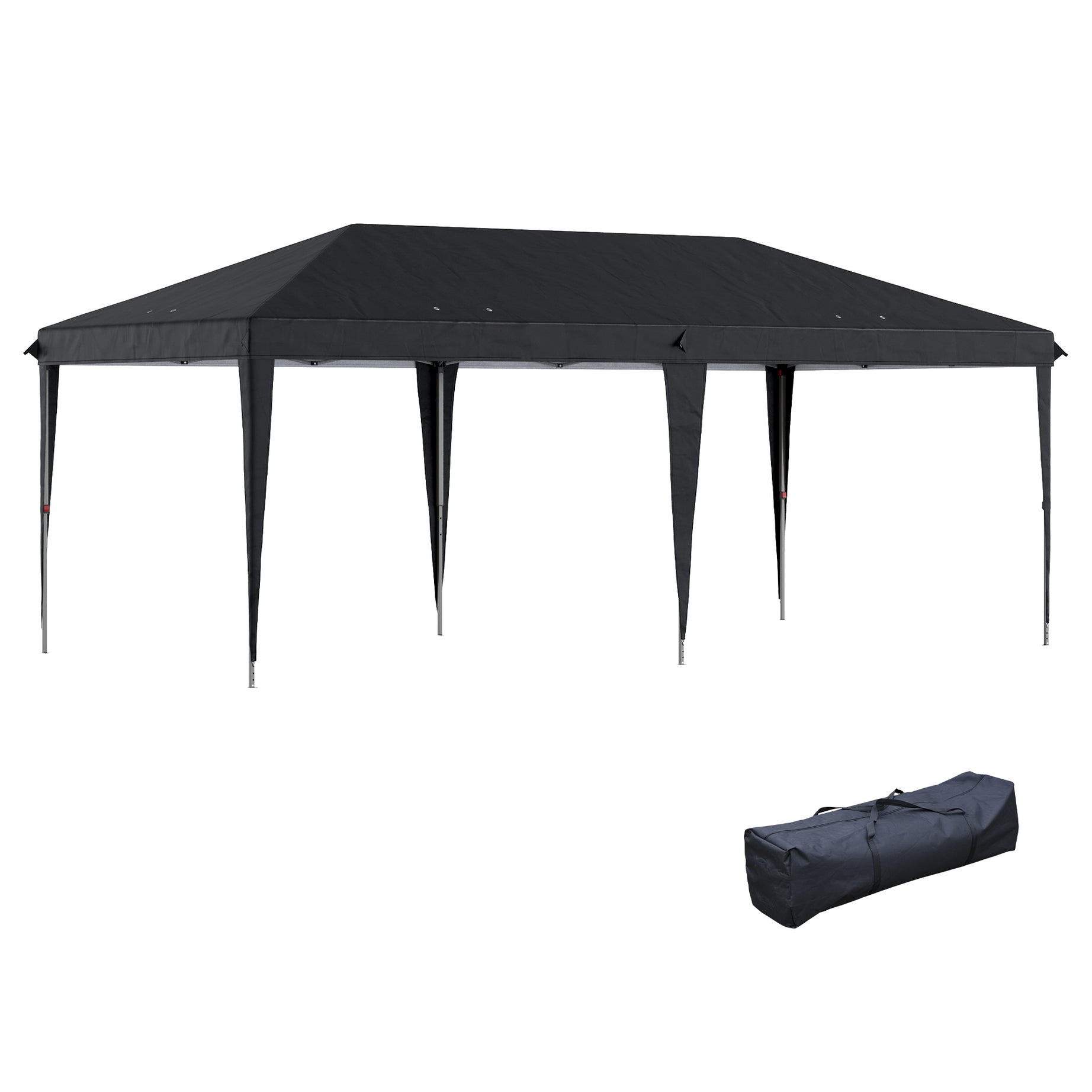 Outsunny 10' x 20' Pop Up Canopy Tent, Upgraded Heavy Duty Tents for Parties, Outdoor Instant Gazebo Sun Shade Shelter with Carry Bag, for Catering, Events, Wedding, Backyard BBQ, Black--1