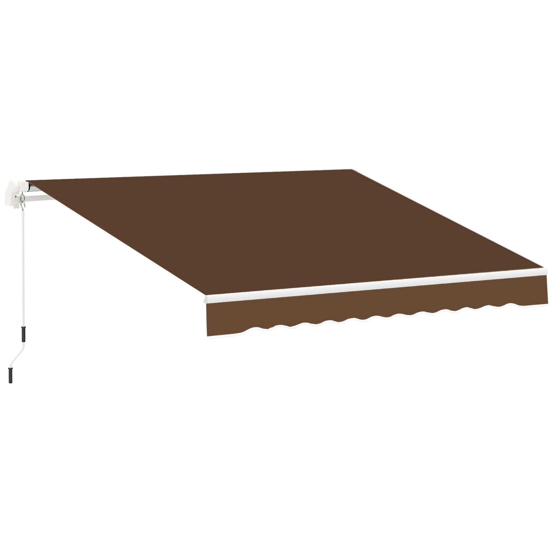 Outsunny 13' x 8' Retractable Awning, Patio Awnings, Sunshade Shelter w/ Manual Crank Handle, UV & Water-Resistant Fabric and Aluminum Frame for Deck, Balcony, Yard, Coffee Brown--1