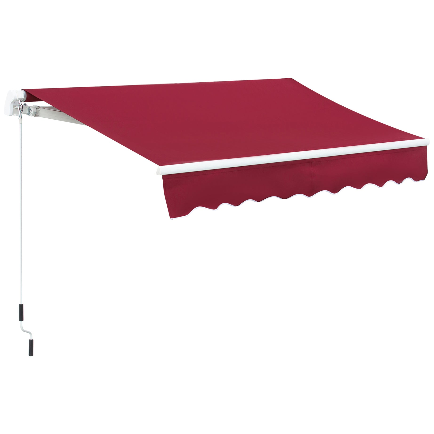 Outsunny 8' x 7' Patio Retractable Awning, Manual Exterior Sun Shade Deck Window Cover, Wine Red--1