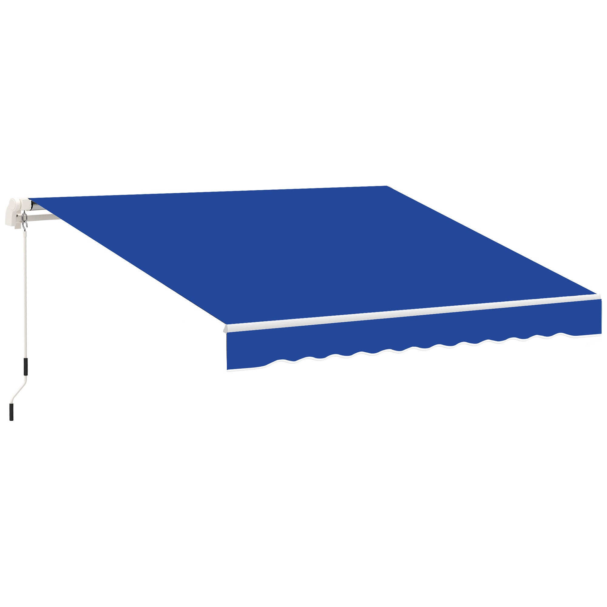 Outsunny 8' x 7' Patio Retractable Awning, Manual Exterior Sun Shade Deck Window Cover, Blue--1