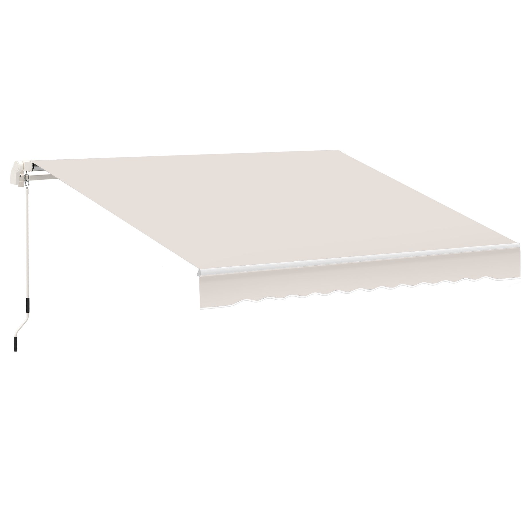 Outsunny 8' x 7' Patio Retractable Awning, Manual Exterior Sun Shade Deck Window Cover, Beige--1