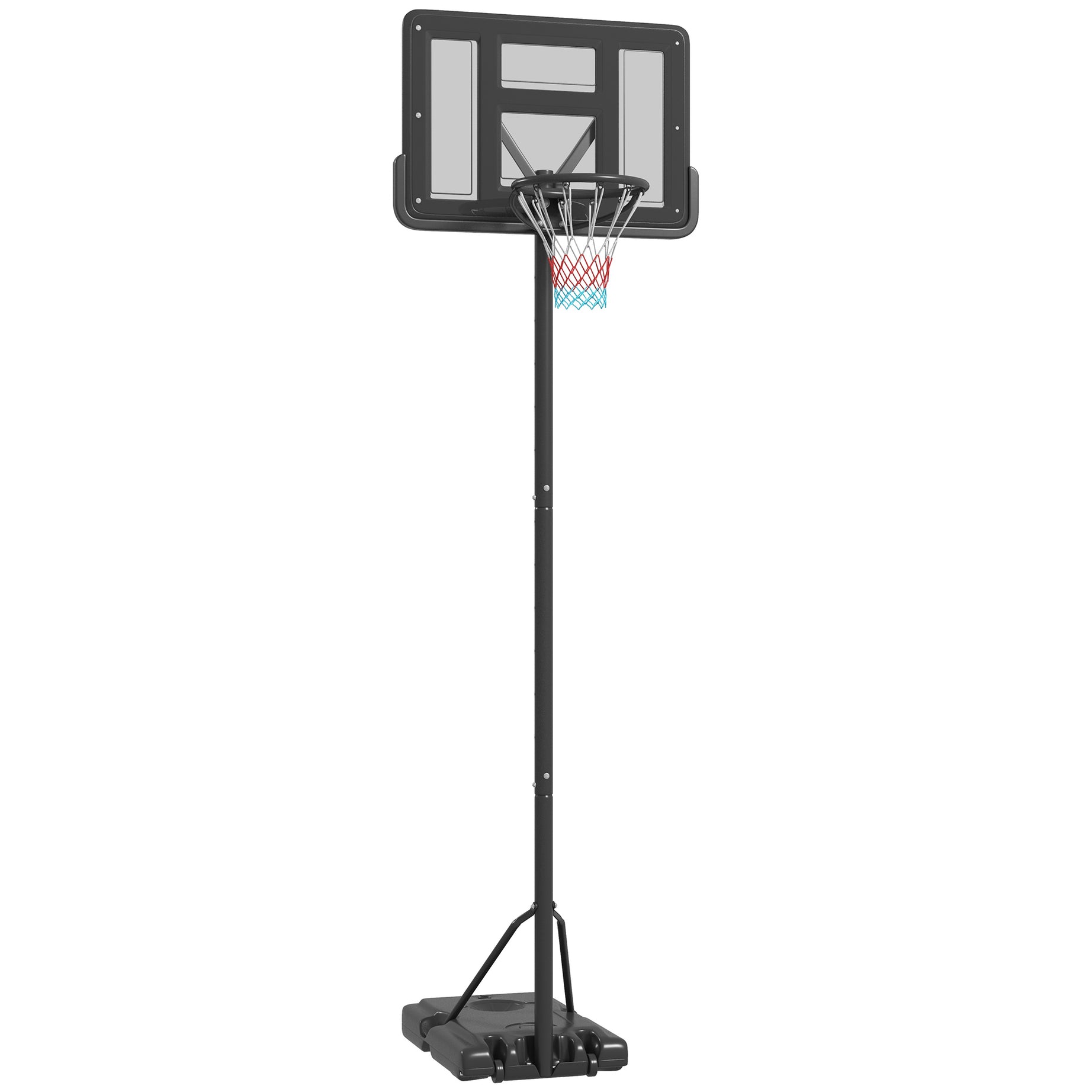 Soozier Portable Basketball Hoop, 7.5-10FT Height Adjustable Swimming Pool Basketball Goal with 43.25" Backboard, Wheels and Fillable Base, for Youth & Adults--1