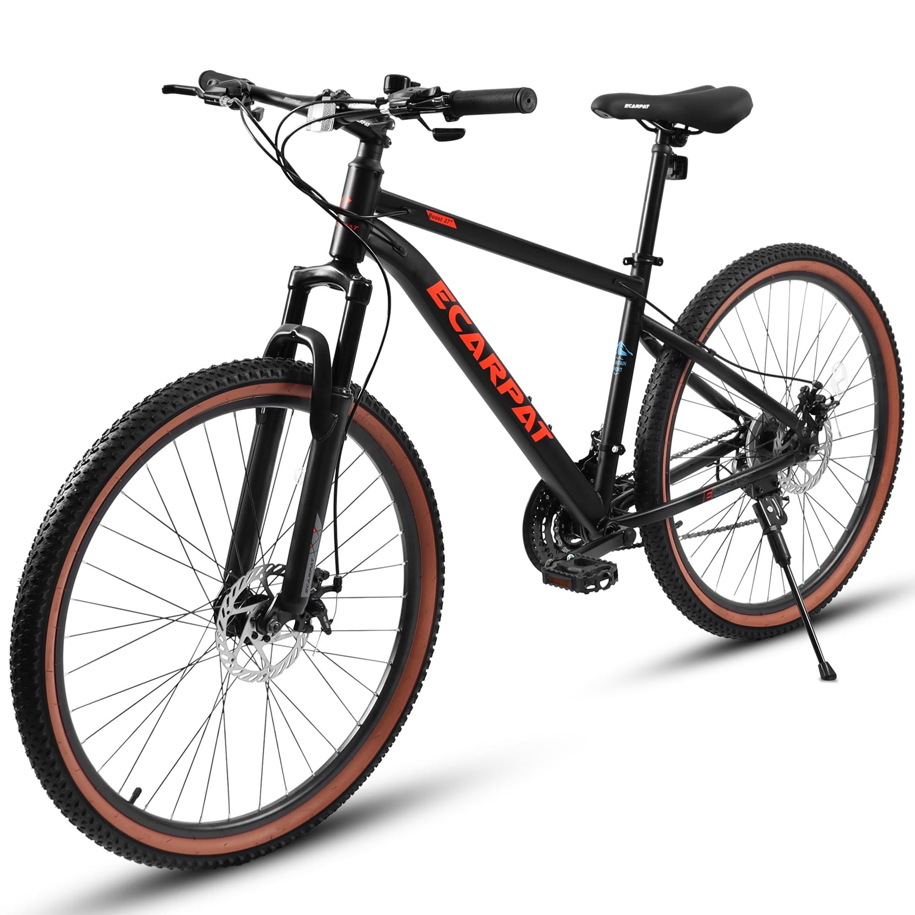 Ecarpat Mountain Bike 27.5 Inch Wheels, 21-Speed Mens Womens Trail Commuter City Mountain Bike, Carbon steel Frame Disc Brakes Thumb Shifter Front Fork Bicycles--1