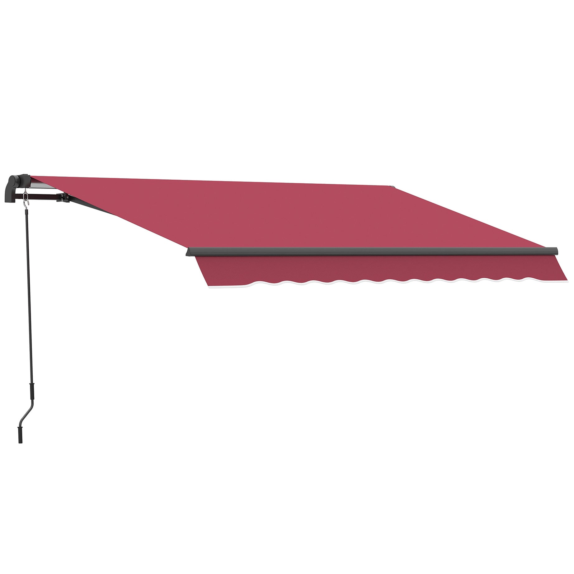 Outsunny 10' x 8' Retractable Awning, Patio Awnings, Sunshade Shelter w/ Manual Crank Handle, UV & Water-Resistant Fabric and Aluminum Frame for Deck, Balcony, Yard, Red--1