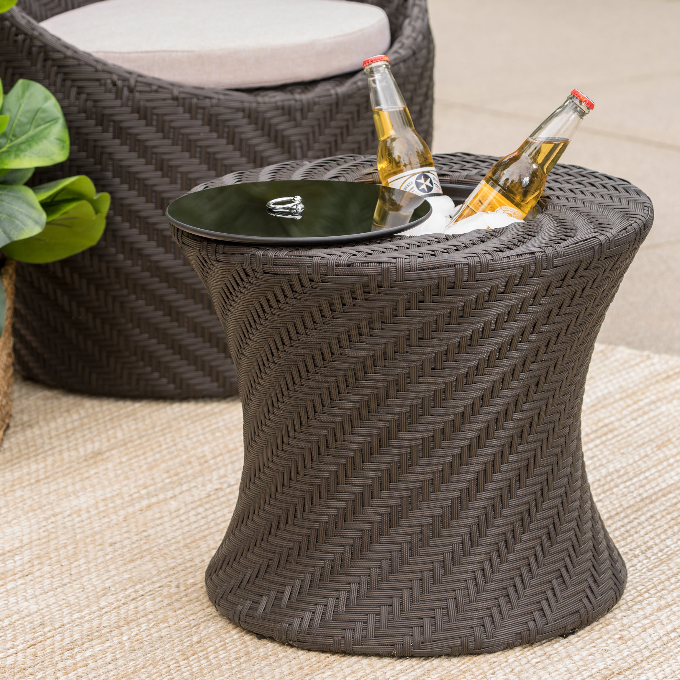 YARMOUTH  SIDE TABLE WITH ICE BUCKET--1