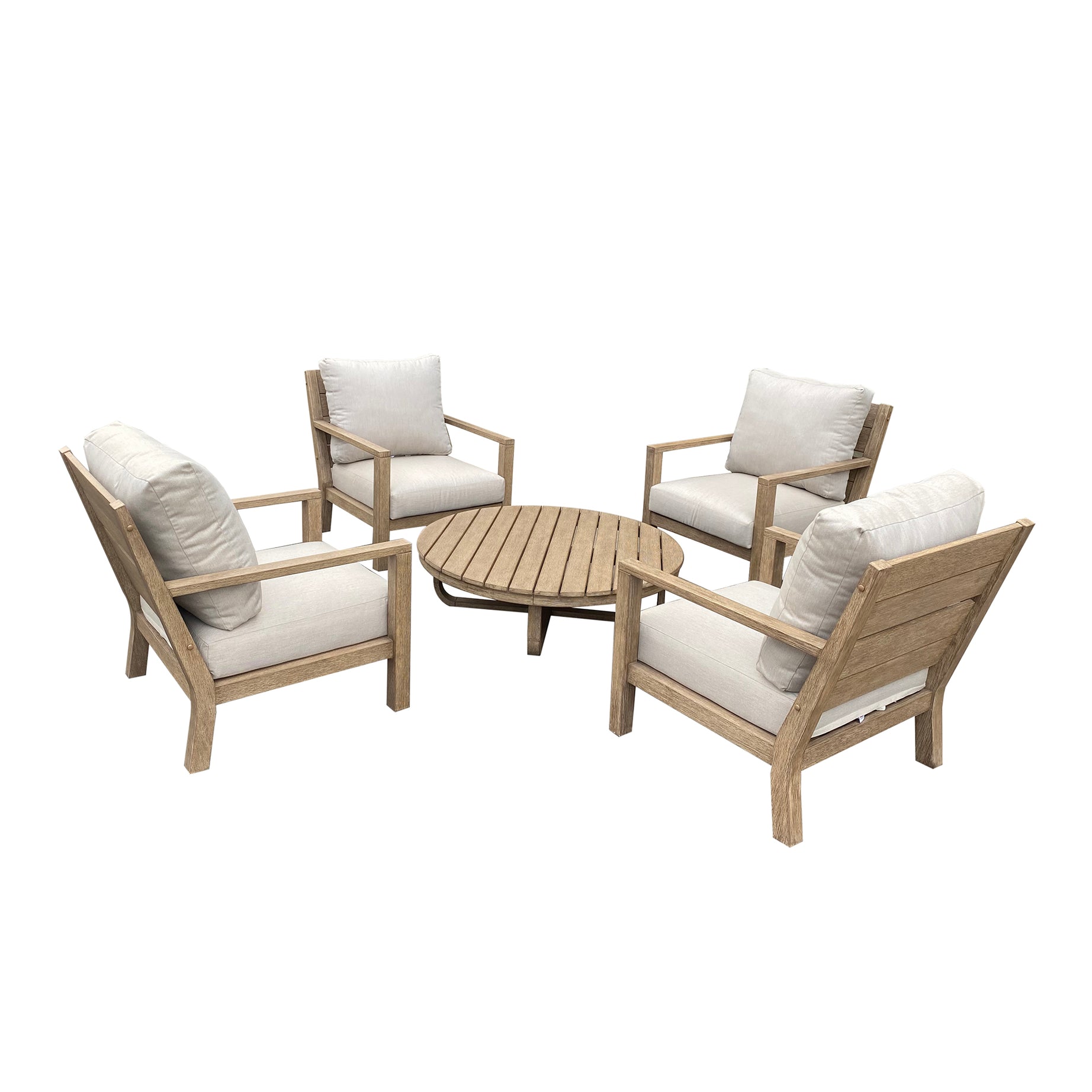 5 Piece Acacia Wood Outdoor Seating Set--1