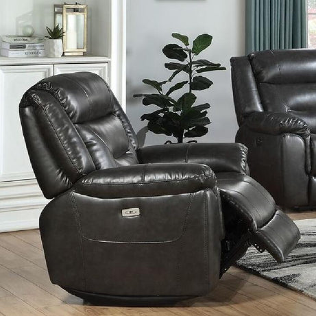 ACME Imogen Recliner (Power Motion), Gray Leather-Aire 54807--1