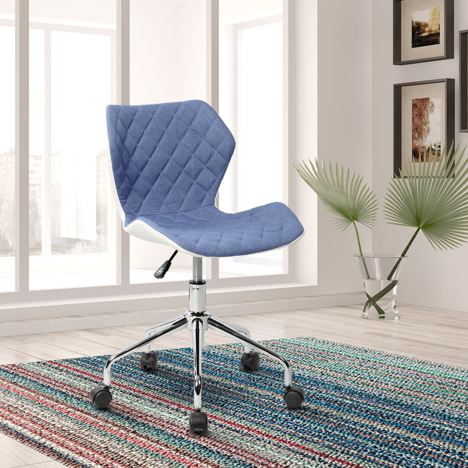 Techni Mobili Modern Height Adjustable Office Task Chair, Blue--1