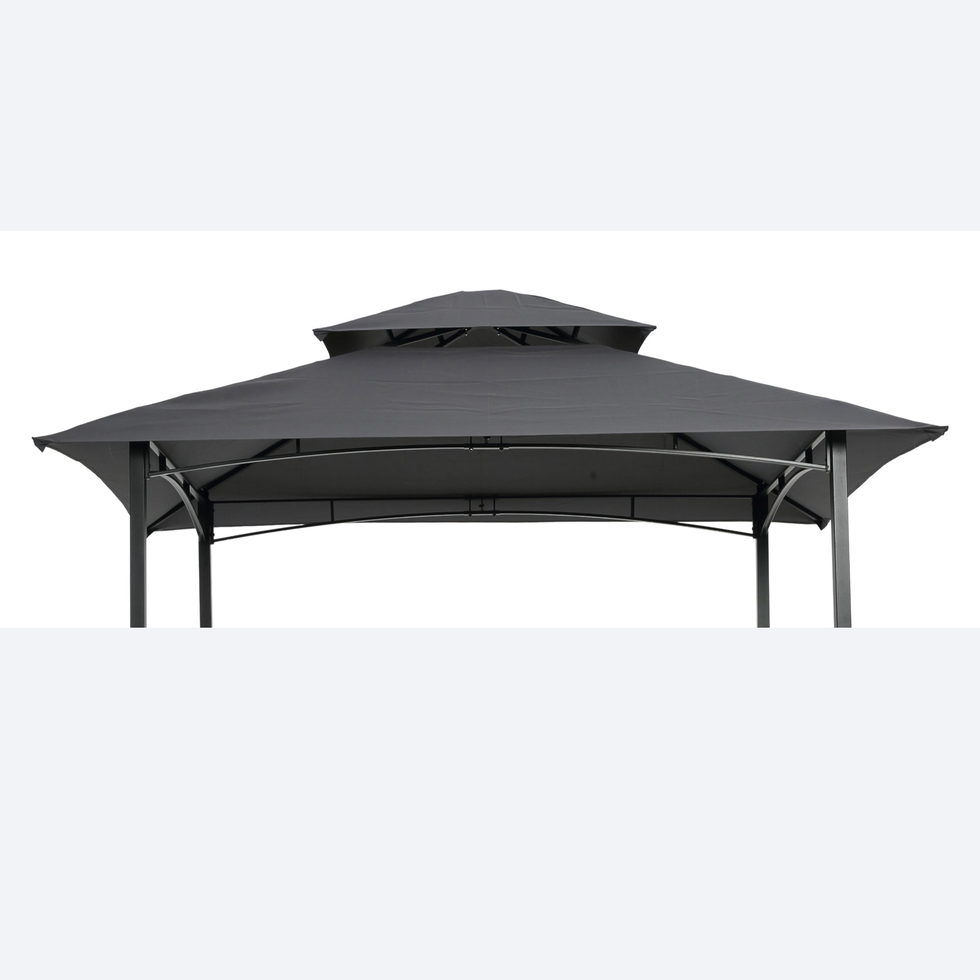 8x5Ft Grill Gazebo Replacement Canopy,Double Tiered BBQ Tent Roof Top Cover--1