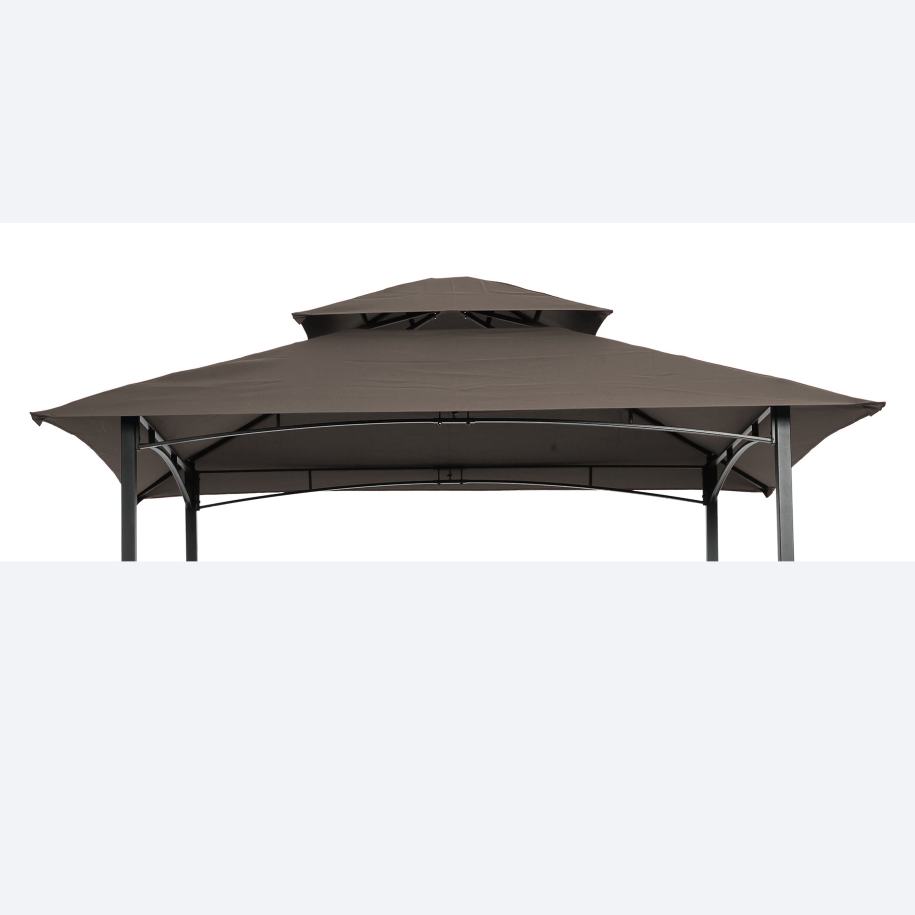 8x5Ft Grill Gazebo Replacement Canopy,Double Tiered BBQ Tent Roof Top Cover--1