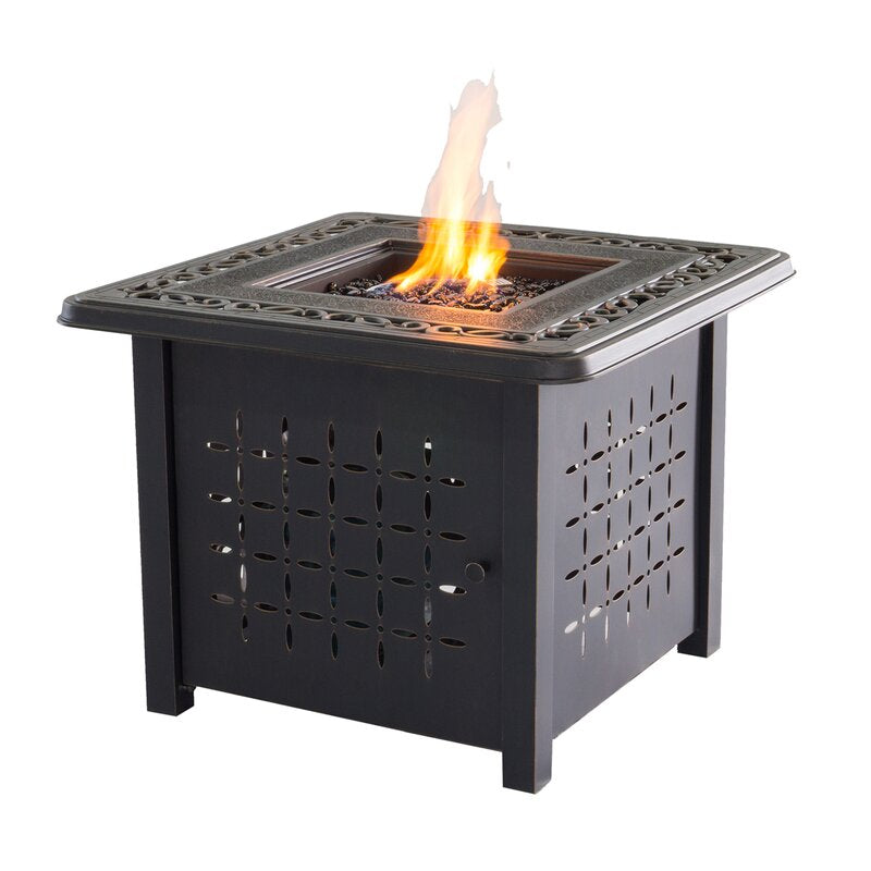 Aluminum Square Firepit Table--1