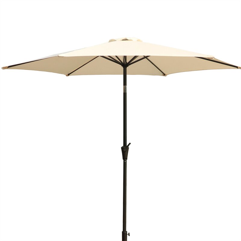 9' Pole Umbrella With Carry Bag, Creme--1