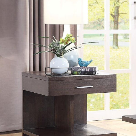 ACME Niamey End Table, Walnut 84852--1