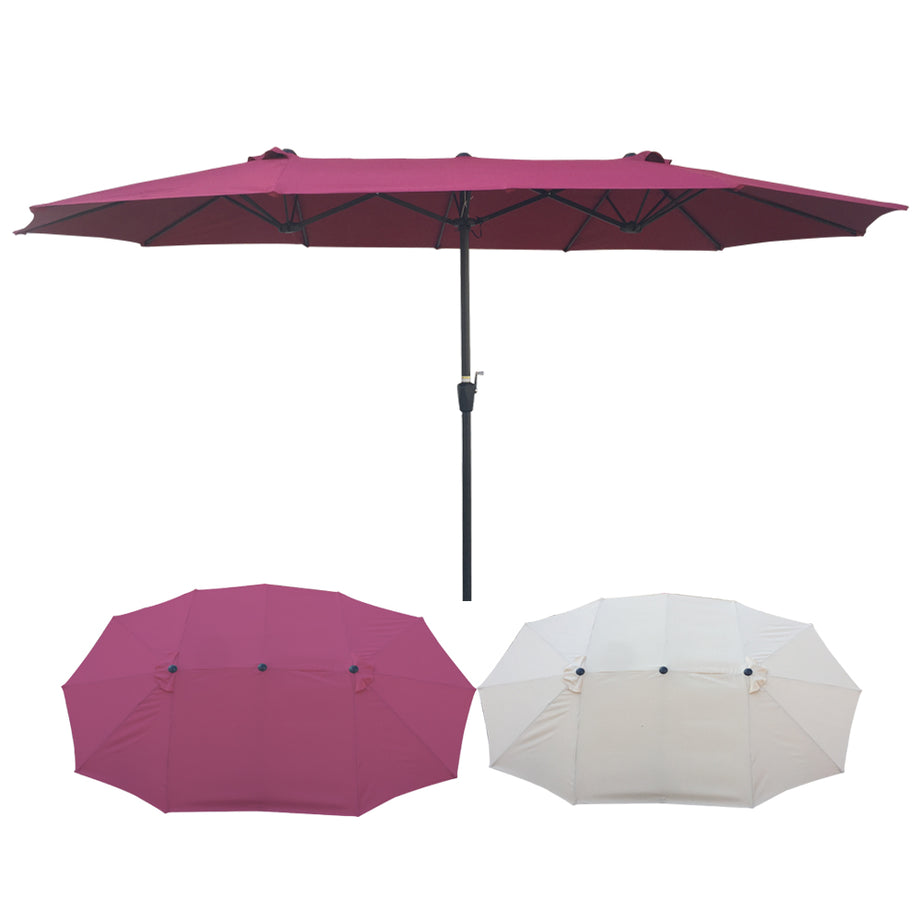 15Ftx9FtDouble-Sided Patio Umbrella Outdoor Market Table Garden Extra Large Waterproof Twin Umbrellas with Crank and Wind Vents for Garden Deck Backyard Pool Shade Outside Deck Swimming Pool--1