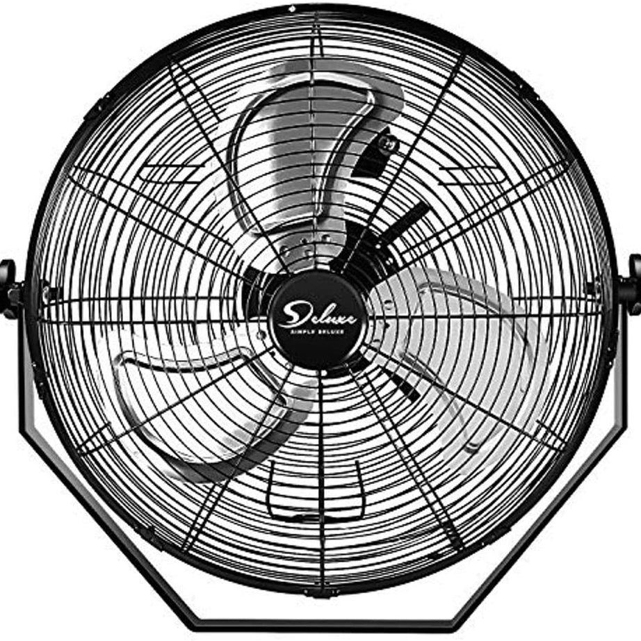 18 Inch Industrial Wall Mount Fan, 3 Speed Commercial Ventilation Metal Fan for Warehouse, Greenhouse, Workshop, Patio, Factory and Basement - High Velocity--1