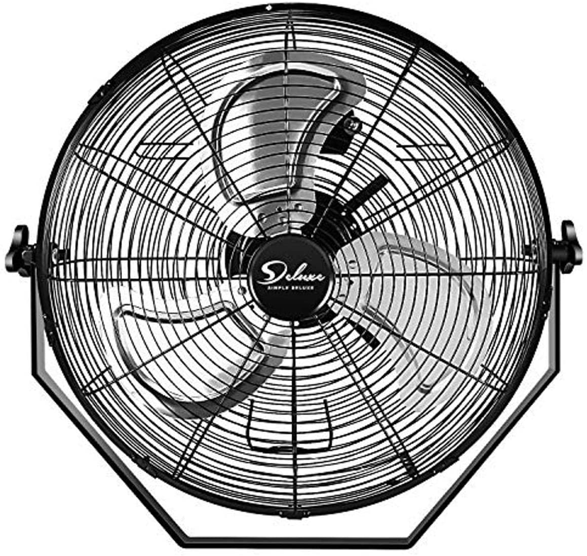 18 Inch Industrial Wall Mount Fan, 3 Speed Commercial Ventilation Metal Fan for Warehouse, Greenhouse, Workshop, Patio, Factory and Basement - High Velocity--1