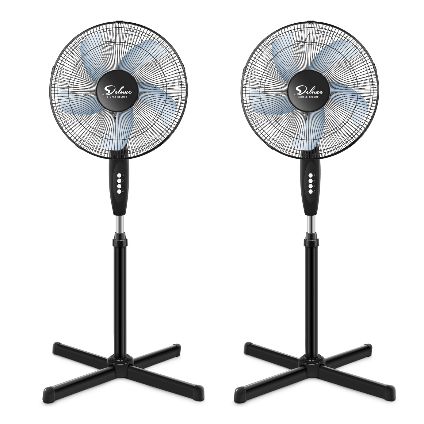 2-Pack Oscillating 16″ 3 Adjustable Speed Pedestal Stand Fan for Indoor, Bedroom, Living Room, Home Office & College Dorm Use, 16 Inch, BlackOffice & College Dorm Use, 16 Inch, Black--1