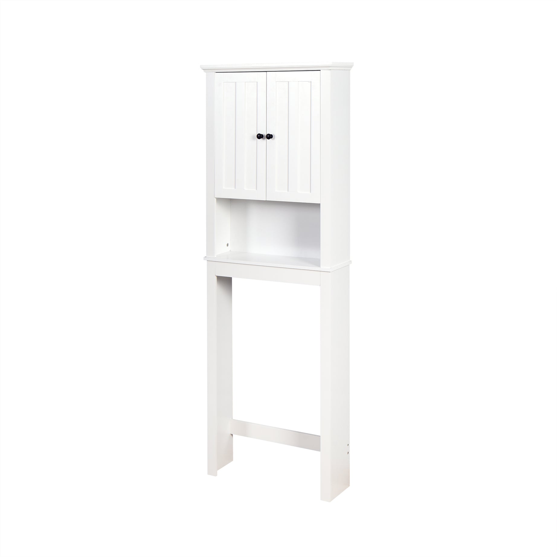 Bathroom Wooden Storage Cabinet Over-The-Toilet Space Saver with a Adjustable Shelf 23.62x7.72x67.32 inch--1