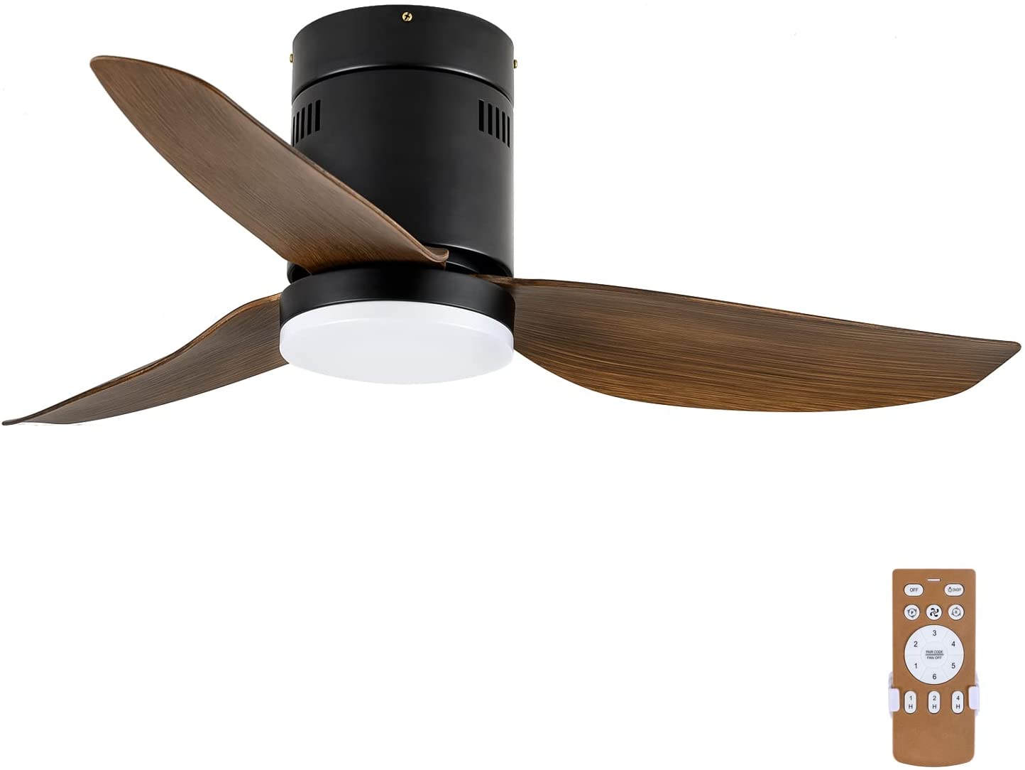 Simple Deluxe 40-inch Ceiling Fan with LED Light and Remote Control, 6-Speed Modes, 2 Rotating Modes , Timer--1