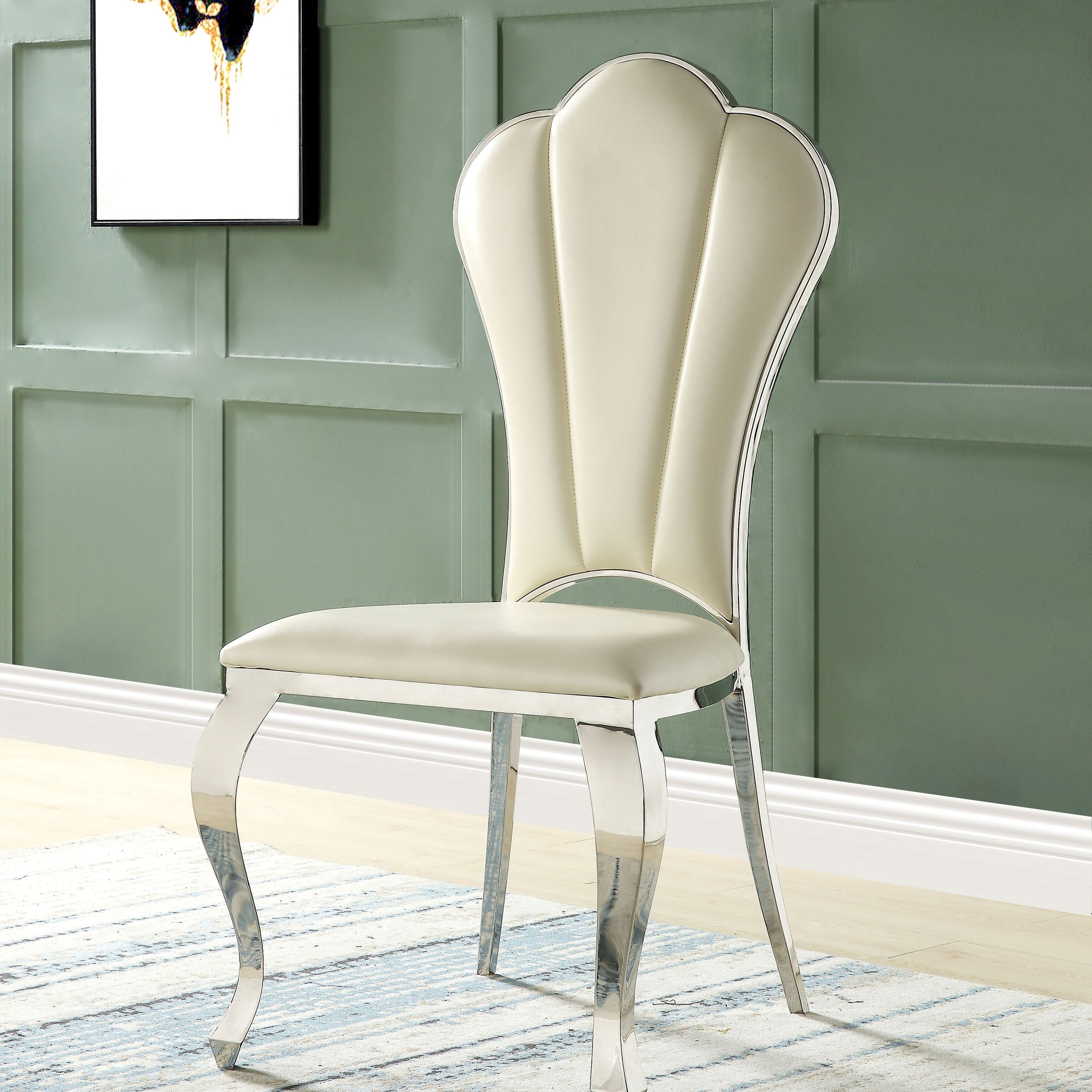 ACME Cyrene Side Chair (Set-2) in Beige  DN00926--1