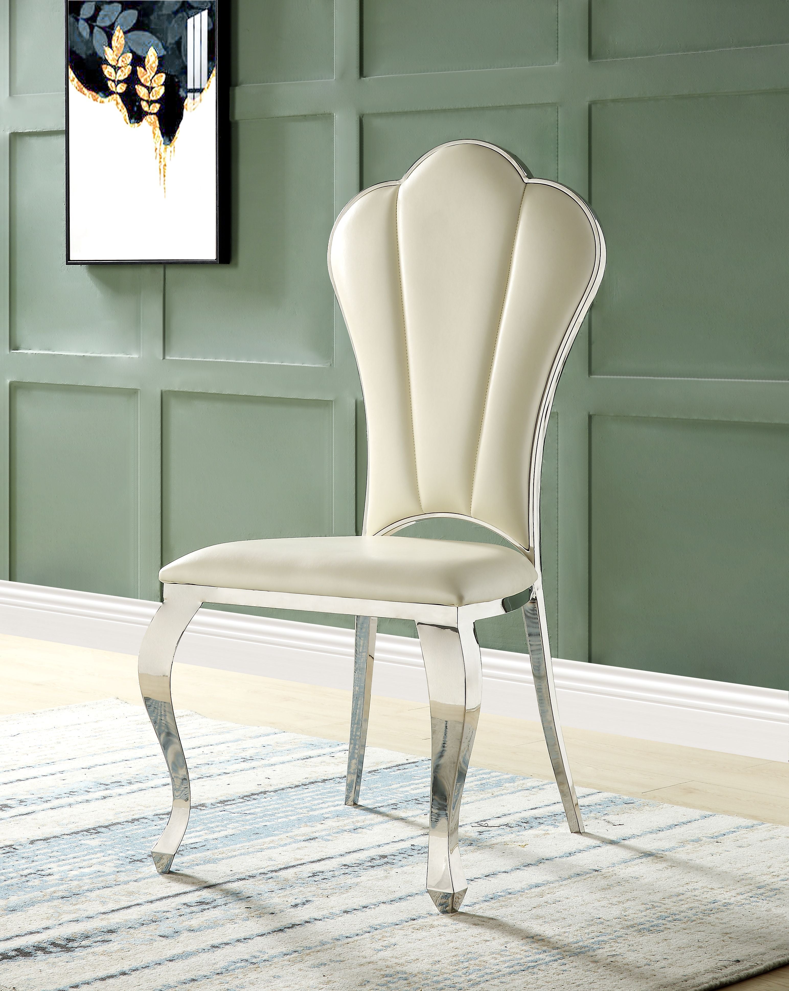 ACME Cyrene Side Chair (Set-2) in Beige  DN00926--1