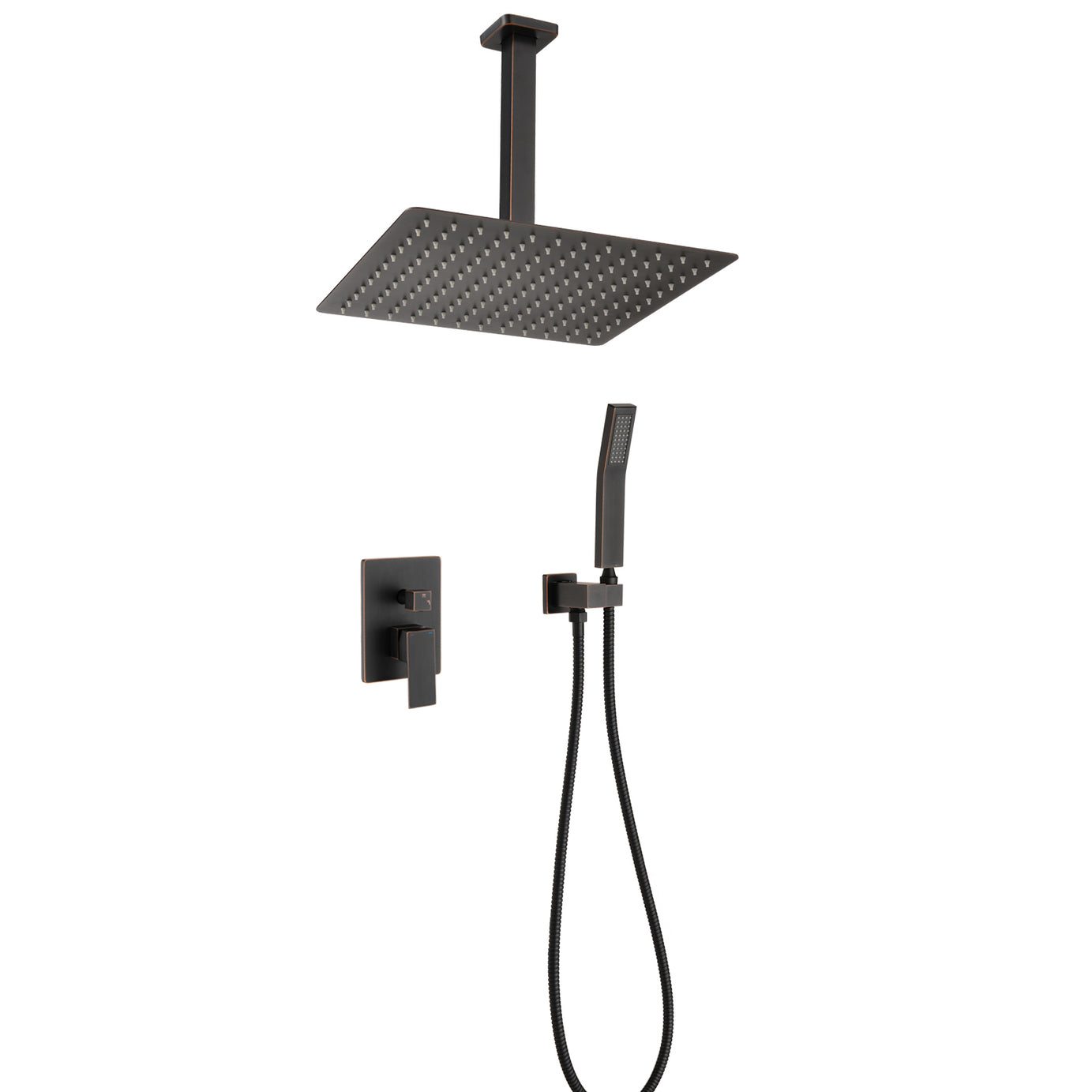 Ceiling Mounted Shower System Combo Set with Handheld and 10"Shower head--1