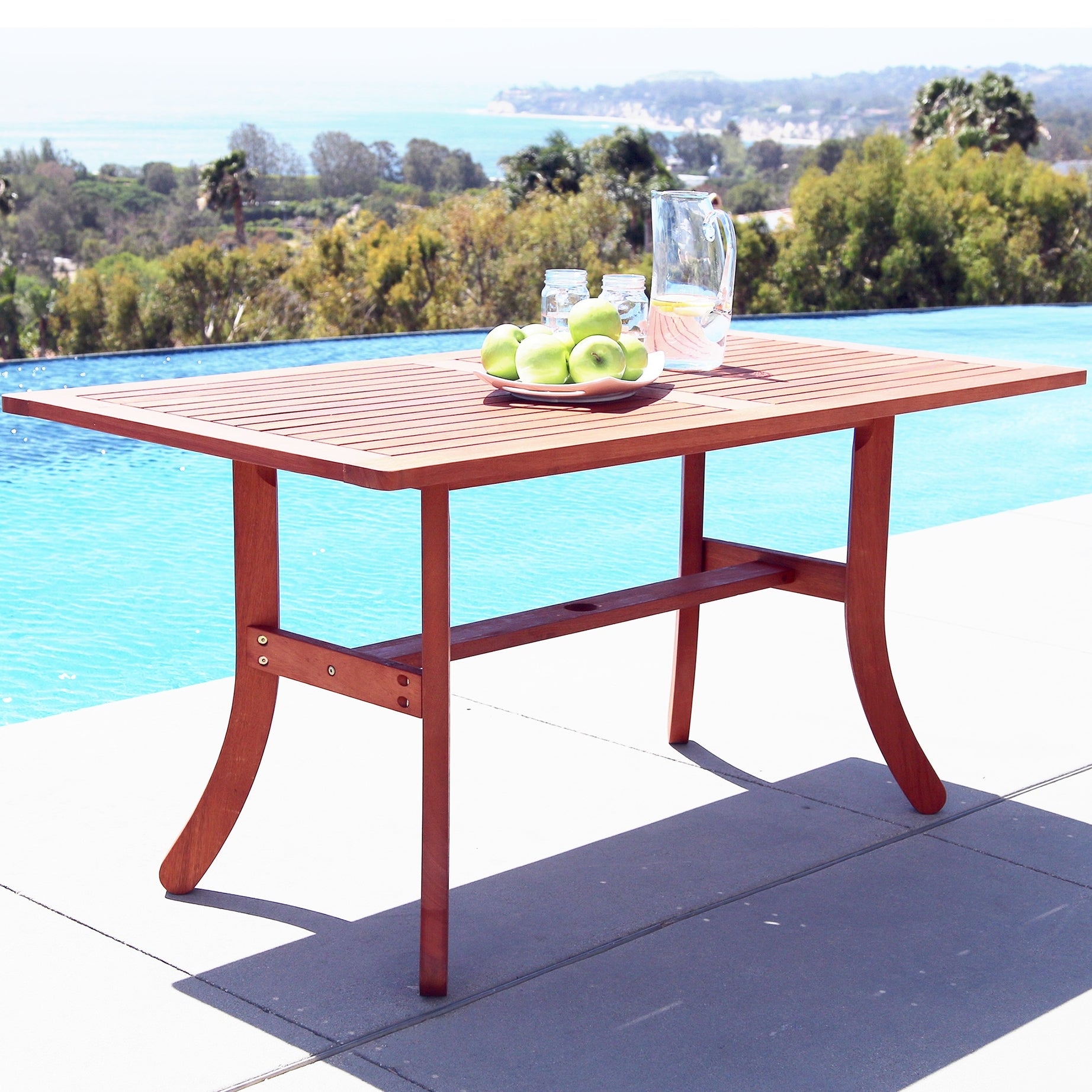 Malibu Outdoor Rectangular Dining Table with Curvy Legs--1