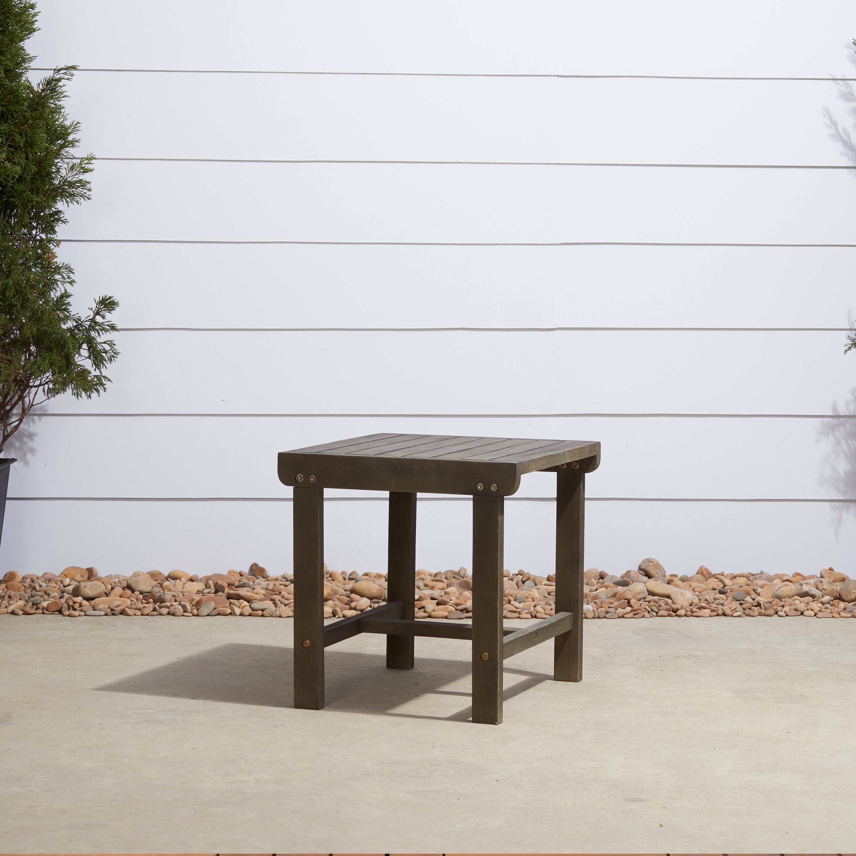 Renaissance Outdoor Patio Wood Side Table--1