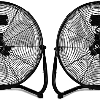 Simple Deluxe 18 Inch 3-Speed High Velocity Heavy Duty Metal Industrial Floor Fans Quiet for Home Commercial, Residential, and Greenhouse Use, Outdoor/Indoor, Black, 2 Pack--1