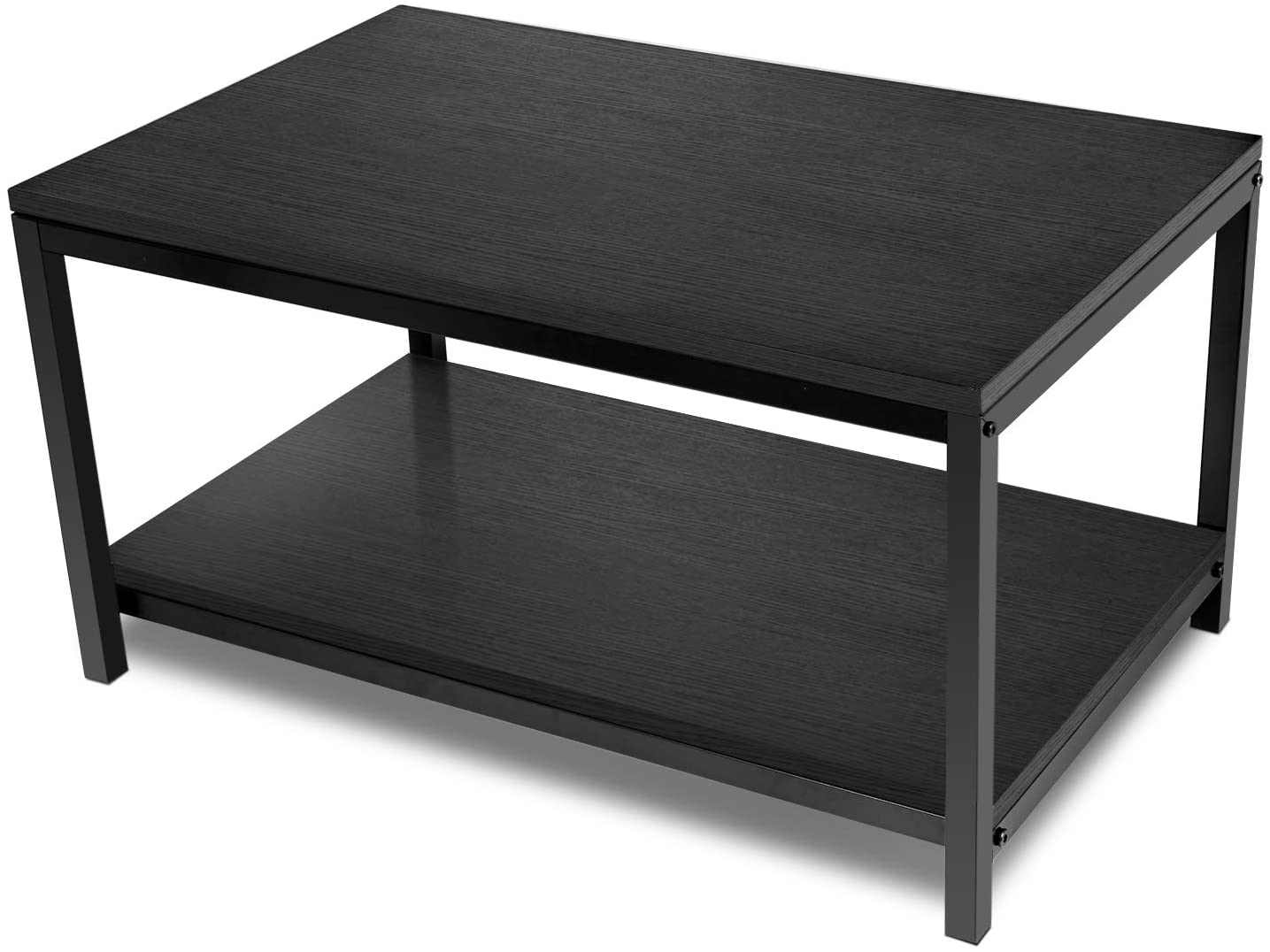 YSSOA Storage Shelf for Living Room and Office, Easy Assembly, Black (Home Coffee Table), 31x20x16 inch--1