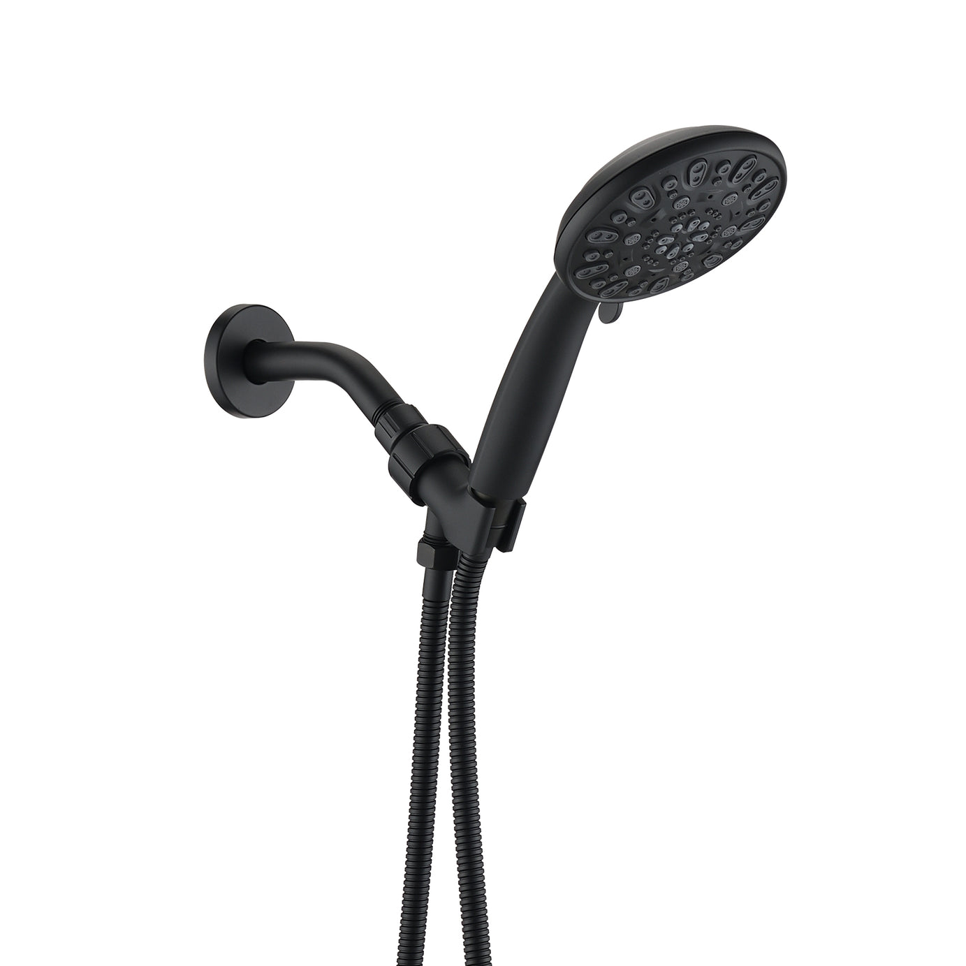 Matt black high pressure multi function with hand held shower faucet--1