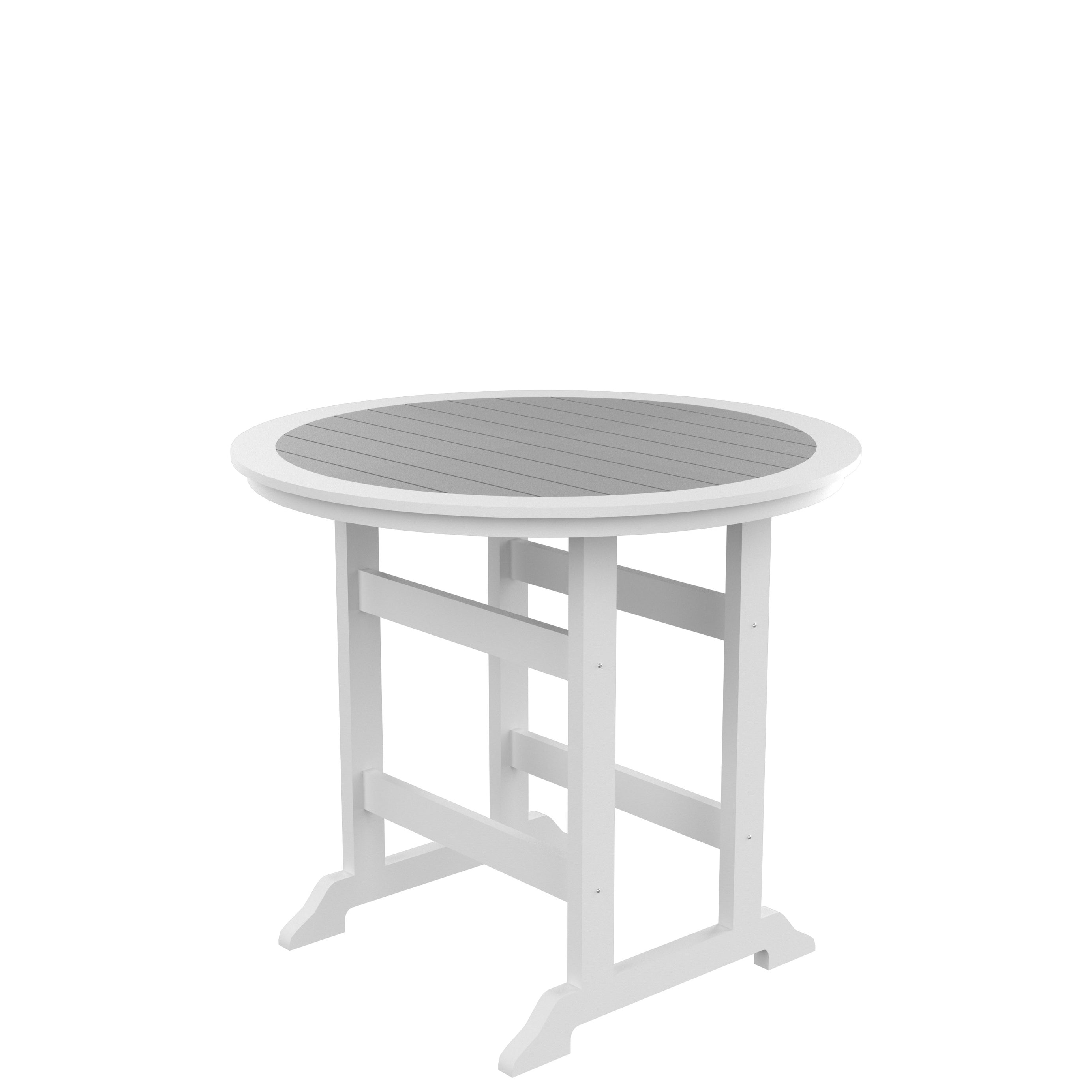 HDPE Bar Table, Dining Table, Patio Bar Set ,Counter Height Table For Outdoor White + Gray--1