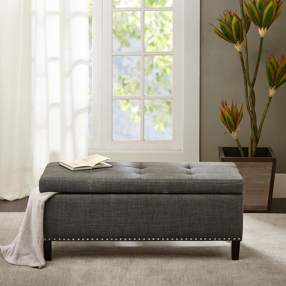 Tufted Top Soft Close Storage Bench--1