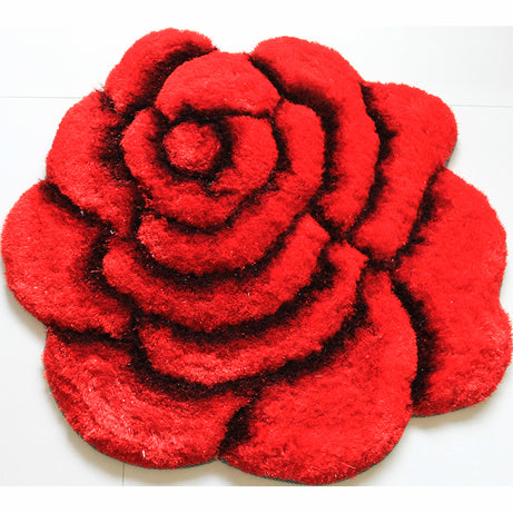 Flower Shape Hand Tufted 2-inch Thick Shag Rug (36-in Diameter)--1