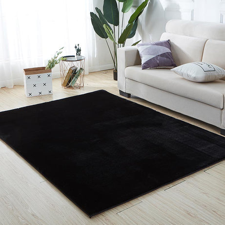 Lily Luxury Chinchilla Faux Fur Rectangular Area Rug--1