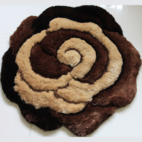 Flower Shape Hand Tufted 2-inch Thick Shag Rug (36-in Diameter)--1